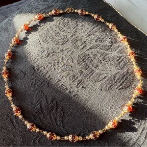 Vintage Gold and Amber beaded necklace